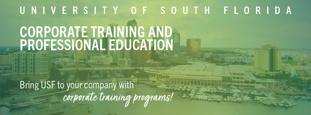 Tampa skyline, University of South, Florida, corporate training, and professional education