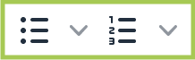 Screenshot of the Bullet and Numbered List icons in the WYSIWYG Editor.