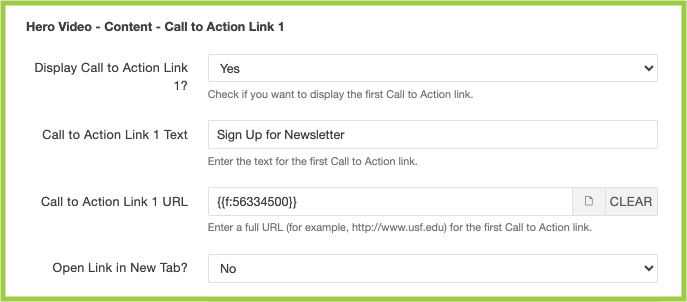 Hero Video Content Call to Action Link 1