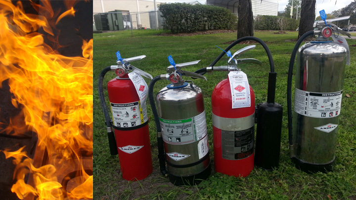 What is the proper way to use a fire extinguisher?