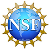 NSF logo graphic of a blue planet earth encircled with gold spear points connected together with white NSF letters in the center of the globe
