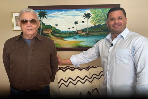 Father and son duo Roberto Pizano (left) and Rafael Pizano use their voices to advocate for Cuban immigrants in south Florida. (Spectrum News/Lizbeth Gutierrez)