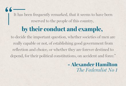 quote from The Federalist 1 by Alexander Hamilton