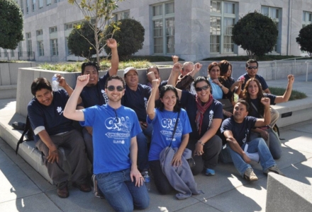 Dr. Kline protesting with members of the Georgia Latino Alliance