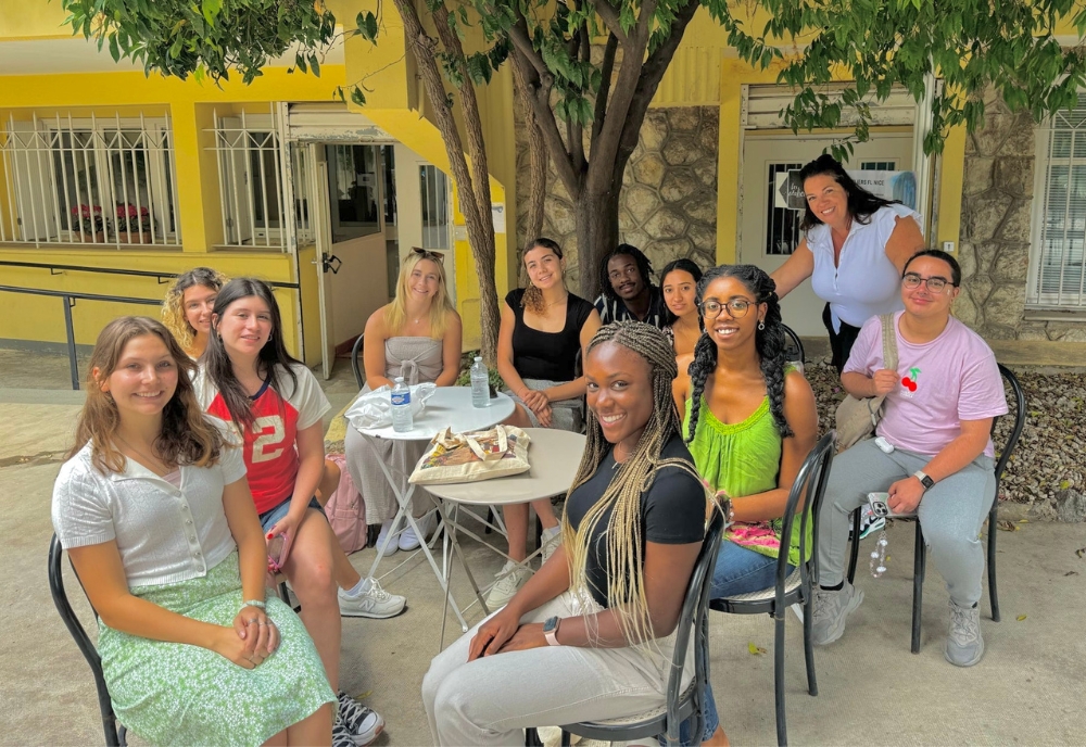 The student cohort of the USF Nice - French Language and Culture program in Nice, France. (Photo courtesy of Lauryn Tanner)