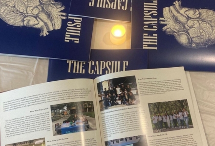 Printed copies of “The Capsule” are available at all volume release events. (Photo courtesy of Serena Bhaskar)