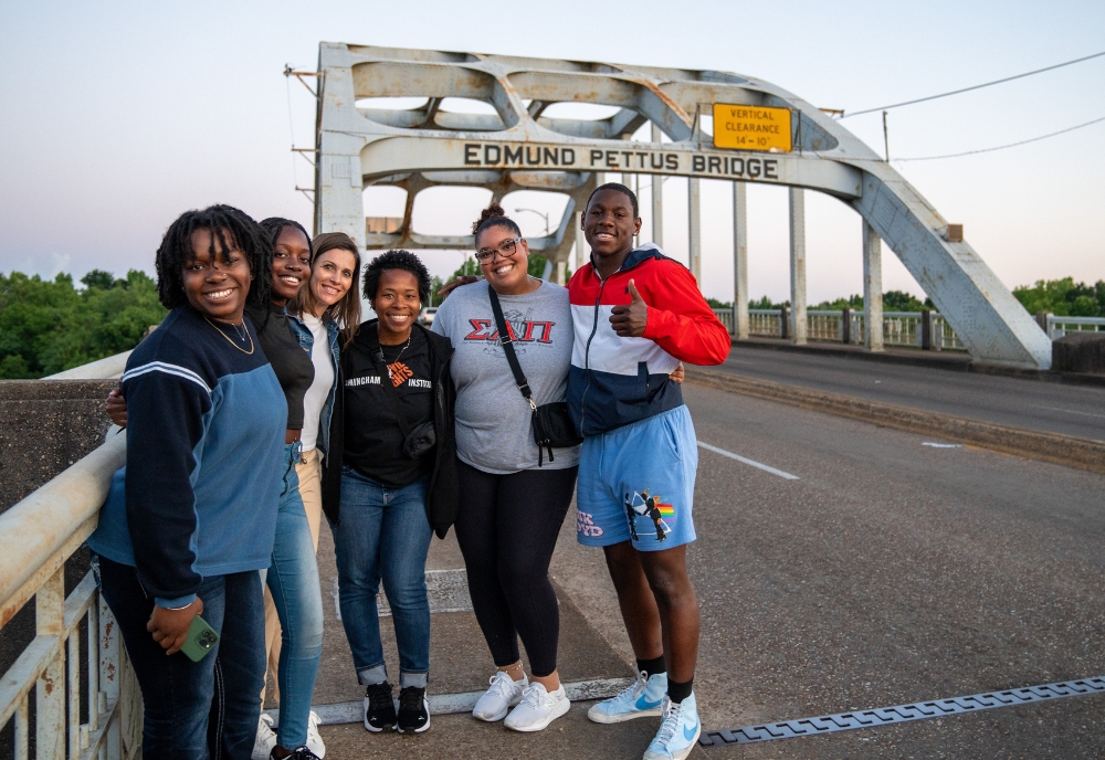 Edmund Pettus Bridge in Selma, Ala., a National Historic Landmark and iconic image associated with the Civil Rights Movement. (Photo courtesy of Ta'Bria Snowden)
