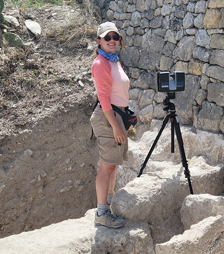 Sarah Hassam, master’s world history student and IDEx project manager, engaging in 3D work in Malta. (Photo by Davide Tanasi)
