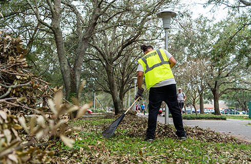 Hurricane Milton campus cleanup.