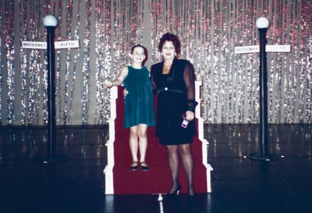 Bowman on stage with her mother, Gloria Jean, in the early 1990s before one of her mother’s recitals. (Photo courtesy of Meghan Bowman)