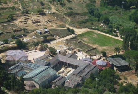 Aerial view of the Villa del Casale and its environs captured from a drone. (Photo courtesy of Dr. Davide Tanasi)