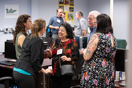 Once the students return from their fieldwork, they have an opportunity to meet and personally thank the donors that make their work possible. (Photo courtesy of Davide Tanasi)