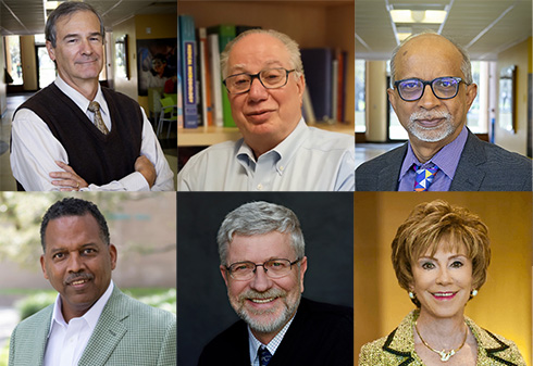 Professor Robert Frisina, Professor Richard Heller, Professor Ashok Kumar, Dean Levi Thompson, Dean Sten Vermund and President Emeritus Judy Genshaft will be recognized by the Academcy of Science, Engineering & Medicine of Florida.