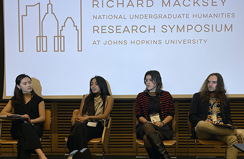 Students present in panels alongside others with intersecting topics. (Photo courtesy of Anna Alieva)