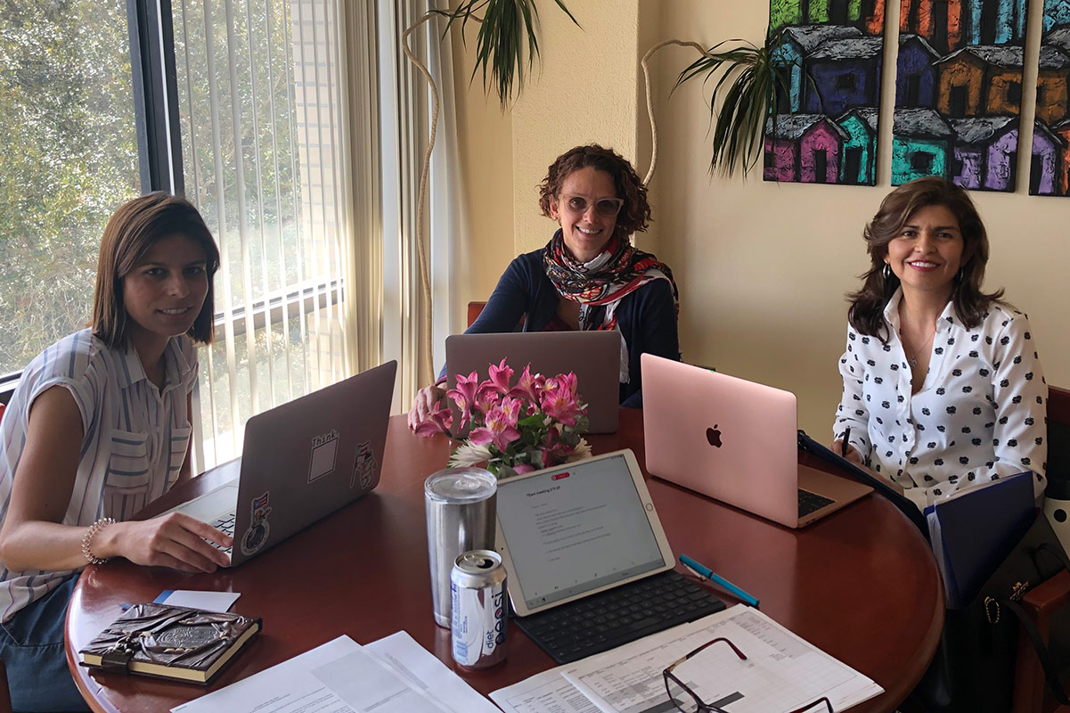 Dr. Alessandra Rosa, Rebecca Blackwell, and Maritza Novoa-Hadley