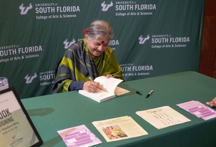 Dr. Shiva signed copies of her latest book at the close of the event, providing attendees a chance to speak with her one-on-one before the evening’s conclusion