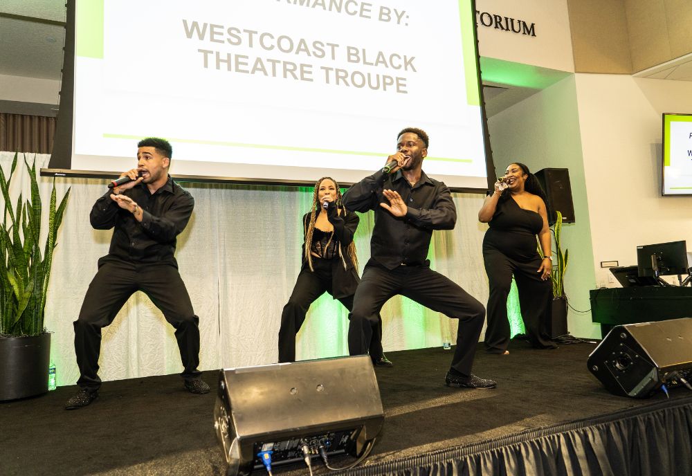 Westcoast Black Theatre Troupe performs on stage