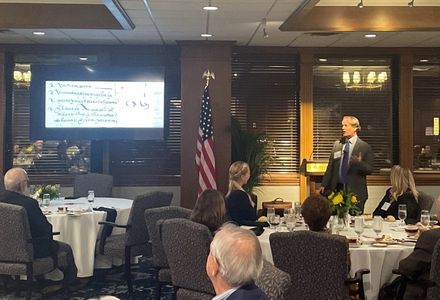 Dr. J. Michael Francis speaking on the “Lost Voices from St. Augustine’s Parish Archive, 1594-1821” during February 2023’s Trail Blazers discussion in Tampa, Fla.