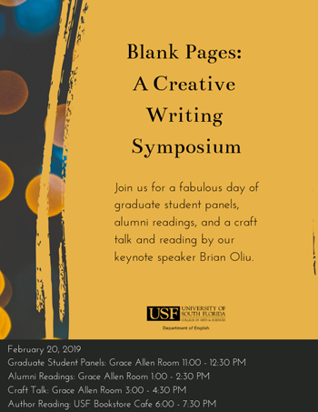 Image shows Blank Pages event flyer. Click for details. 