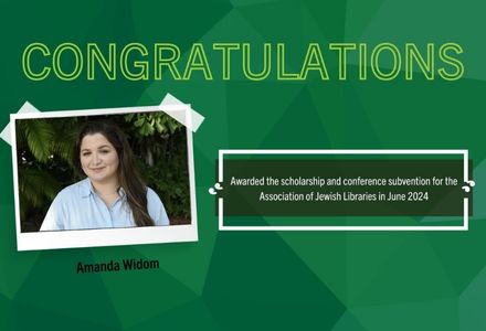Amanda Widom wins Association of Jewish Libraries Conference Scholarship