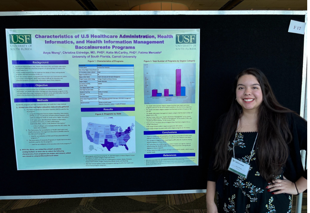 Anya Wong attending the Spring 2024 oneUSF Undergraduate Research Conference