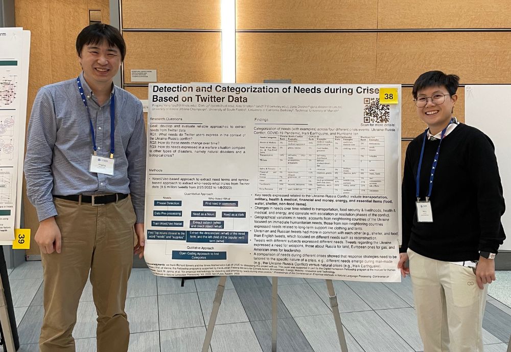 Dr. Ly Dinh and co-author, Pingjing Yang, presenting at ICWSM in Buffalo, NY