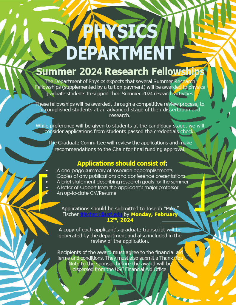 Summer 2024 Research Fellowship Flyer