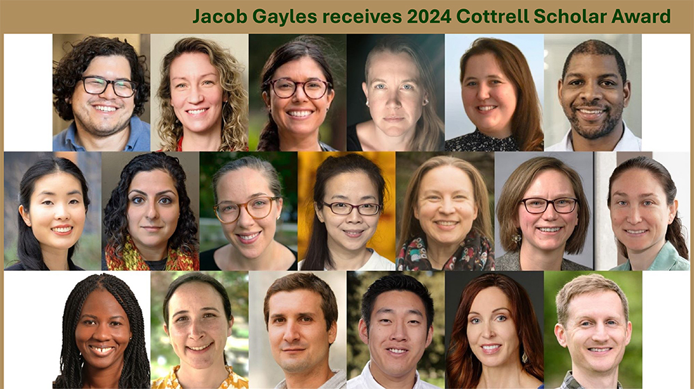Jacob Gayles receives 2024 Cottrell Scholar Award