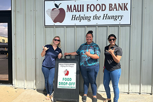 Kaila Witkowski, assistant professor at Florida Atlantic University, and Dougherty with the Maui Food Bank, a group that has been instrumental in meeting the continued needs of Maui residents in the aftermath of the fires.