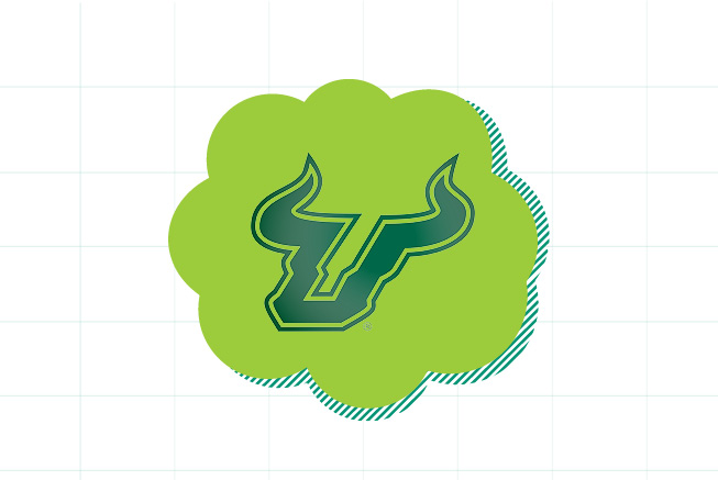 Bull logo on cloud background