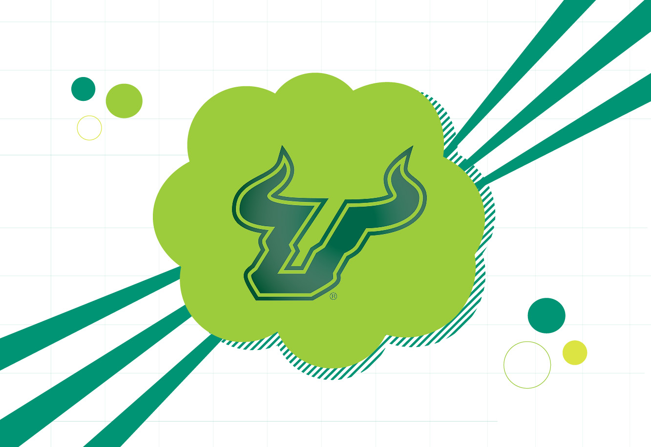 Bulls logo on green cloud background