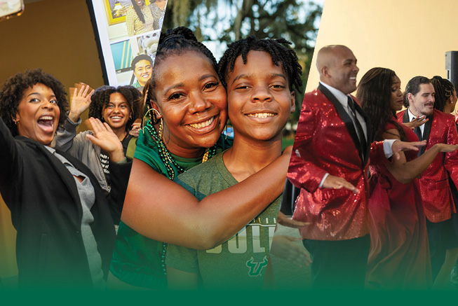 collage of Black students and performers