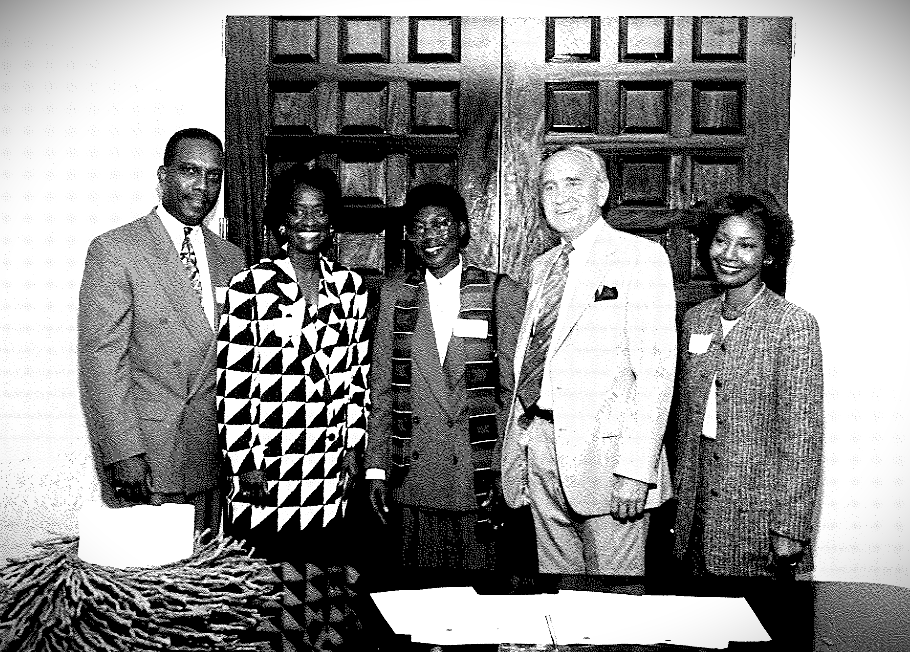 State Representative Les Miller, attorney Arthenia Joyner, Annie Ngana Mundeke, USF President Borkowski, and Dr. Juel Shannon Smith