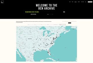 Screenshot of the BCN Virtual Archive, an interactive national map of erased, abandoned, and/or underfunded African American cemeteries across the United States which have been submitted/added to the network.
