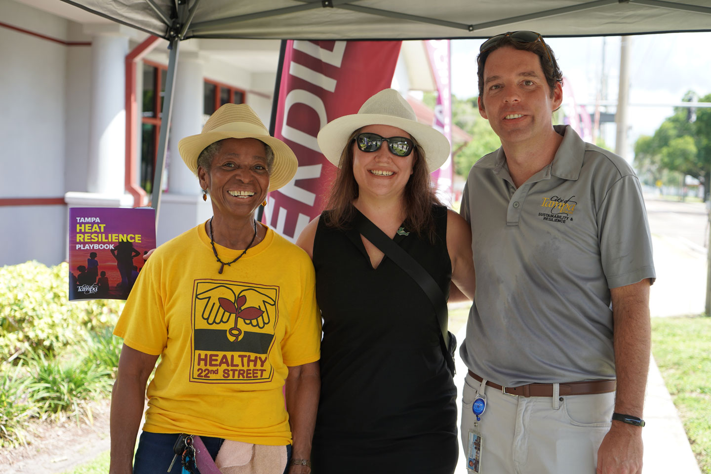 Lena Young-Green, president of Tampa Heights Junior Civic Association; Taryn Sabia, USF director of Florida Center for Community Design and Research; Whit Remer, chief resilience and sustainability Officer, City of Tampa.