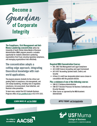 Compliance, Risk and Anti-Money Laundering Concentration flyer