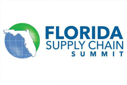 Graphic of Florida Supply Chain Summit with a globe and state of Florida logo