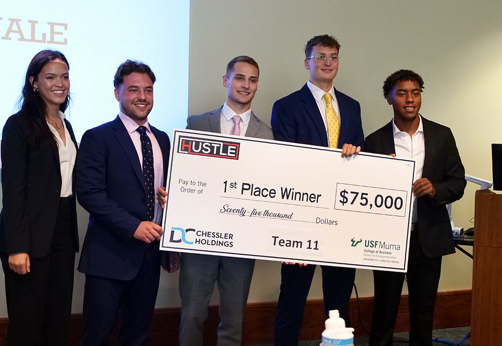 Student entrepreneurial team out HUSTLEs competition to win food
