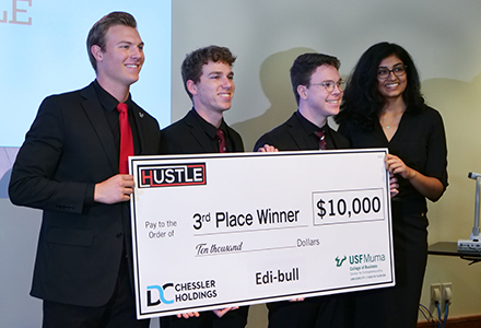 Student entrepreneurial team out HUSTLEs competition to win food vending  kiosk sales contest