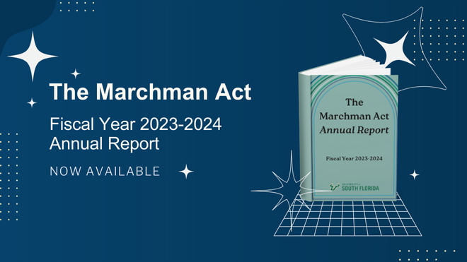 Image says "The Marchman Act. Fiscal Year 2023-2024 annual report. Now available"