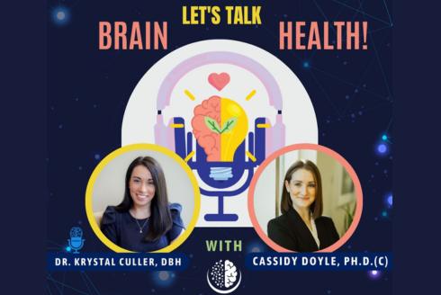 Let's Talk Brain Health! podcast art with headshots of Cassidy Doyle and Krystal Culler