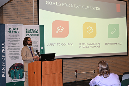 A LAUNCH Academy student shares his presentation 