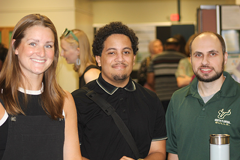 Students attend the reception.