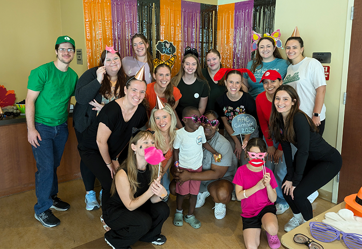 SLP student volunteers and carnival attendees