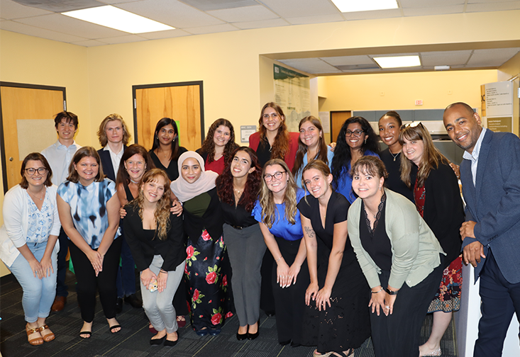 Students and their mentors gather for Scholar Research Day.