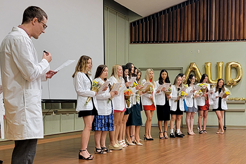 Students read the Audiology Oath