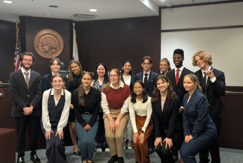 A group photo of the students who participated in the mock trial