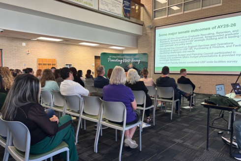 Faculty and staff join together at the CBCS Fall 2026 Assembly
