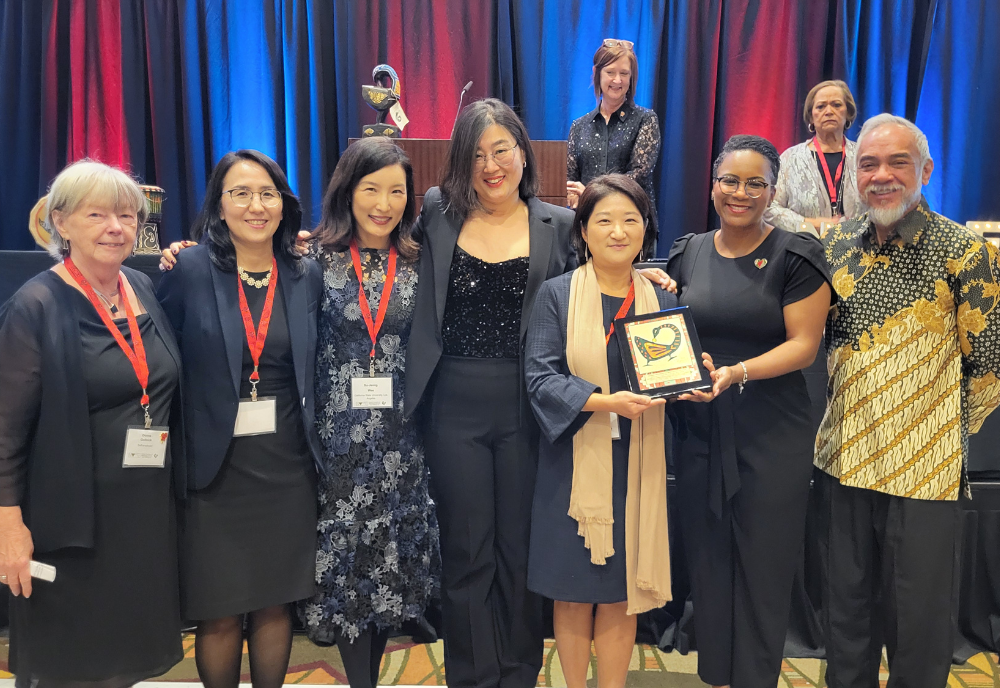 Sophia Han with her coauthors and NAME officials at the 2024 Annual NAME International Conference.