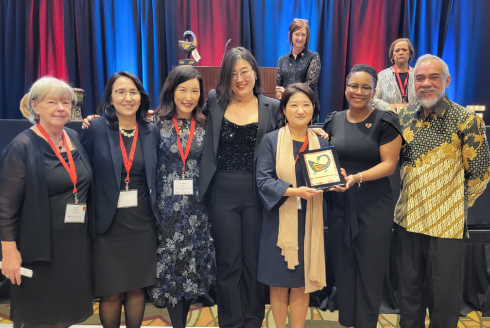 Sophia Han with her coauthors and NAME officials at the 2024 Annual NAME International Conference.